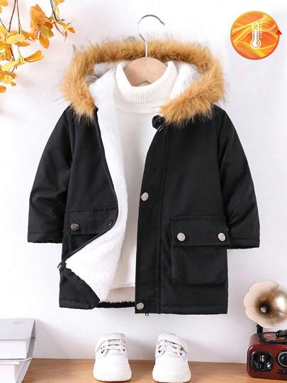 1pc Baby Boys' Zip-Up Solid Color Hooded Jacket, A Warm And Comfortable Outerwear For Infants To Wear In Autumn, Spring And Winter Seasons. This Jacket Can Provide Cozy And Warm Protection For Baby Boys During Cold Winter Days. Suitable For Outdoor, School And Everyday Wear. This Versatile And Durable Jacket Is Perfect For Baby Boys'' Daily Life In Different Occasions Throughout Autumn, Spring And Winter.