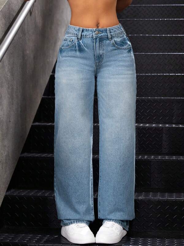 SHEIN PETITE Women's Jeans With Pockets
