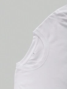 ROMWE MEN Street Life Men's Alien Print Short Sleeve T-Shirt, Suitable For Everyday Wear In Spring/Summer