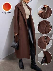 Aveloria Modichic Autumn Fashion Cloak Style Minimalist Design Mid-Length Jacket, Versatile And Stylish - Brown - View 1