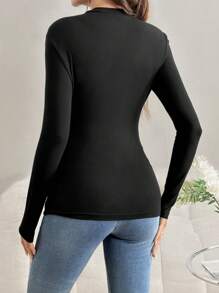 SHEIN Áo thun cổ tròn dài tay thường ngày họa tiết hoa 3D dành cho bà bầu - trắng - Xem 2