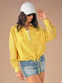 Forever 21 Women Pullover Top With Drawstring Hem