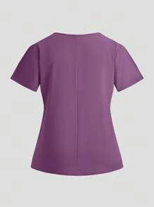 TaskEZ Conjunto de uniforme de ropa de trabajo de talla grande con top de manga corta y pantalones de unicolor