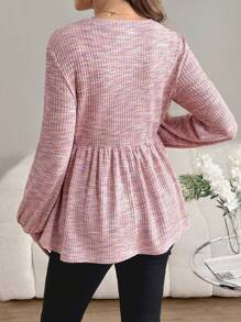 SHEIN Maternity Long Sleeve Tee, Casual And Fashionable For Everyday Wear
