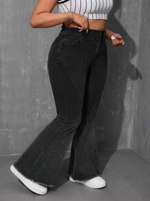 SHEIN EZwear Jeans de mezclilla casuales de talla grande, sencillos y de moda para uso diario