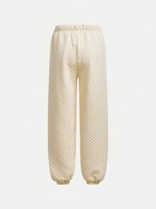 Tween-Mädchen 2-teiliges Set aus langärmligem Oberteil mit Steppkragen und passender Slim-Fit-Hose