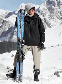 In My Nature Veste décontractée à capuche zippée avec imprimé botanique pour hommes, pour l'extérieur - Noir - Voir 6