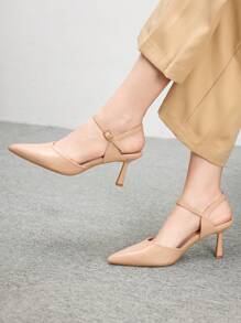 CUCCOO BIZCHIC Pointed Toe Slim High Heel Women's Shoes, Elegant Office & Commute Wear Business Pumps, Apricot For Christmas And New Year Holiday Vibe Fall And Winter - Apricot - View 1
