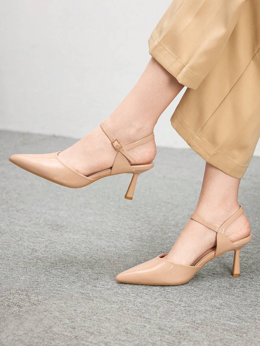CUCCOO BIZCHIC Pointed Toe Slim High Heel Women's Shoes, Elegant Office & Commute Wear Business Pumps, Apricot For Christmas And New Year Holiday Vibe Fall And Winter - Apricot - View 1