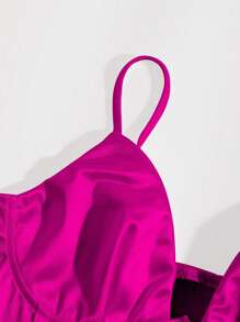 Chiquease Solid Bustier Crop Cami Top - Hot Pink - View 3