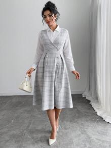 Chiquease Vestido de tirantes ajustables con lentejuelas elegante para mujer, diseño de cintura ajustada, falda a media pierna adecuada para salidas, fiestas, Navidad, Año Nuevo, San Valentín en invierno y primavera Outfit maxi para mujer - Blanco y Negro - Ver 5