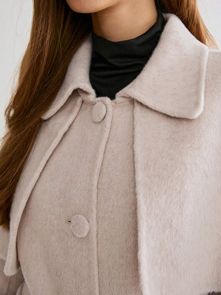 New Autumn Winter Products, Women's Solid Color Patchwork Double Sided Knitted Blend Cardigan Coat, Winter, Fall Winter Women's Clothing,Winter Clothes,Warm Clothes,Winter Women Coat,Christmas Women Clothes