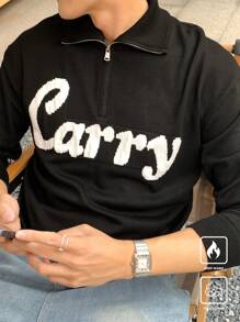 Manfinity CasualKnits Men's Zip-Up Collar Sweater, Minimalist Fashion, Casual Everyday Wear - Multicolor - View 8