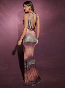 Hauture Rochie de modă pentru femei, culoare umbrită, fără spate