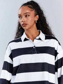 Athîral 女士休闲撞色条纹运动衫，秋季