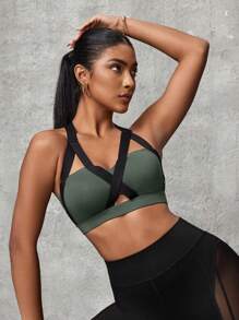 Slayform Women's Simple Fashion Sports Bra, Casual & Everyday Wear - Dark Green - View 4
