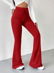 Muchica 女士纯色抽绳休闲运动裤，简约时尚，适合日常穿着