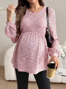 SHEIN Maternity Long Sleeve Tee, Casual And Fashionable For Everyday Wear