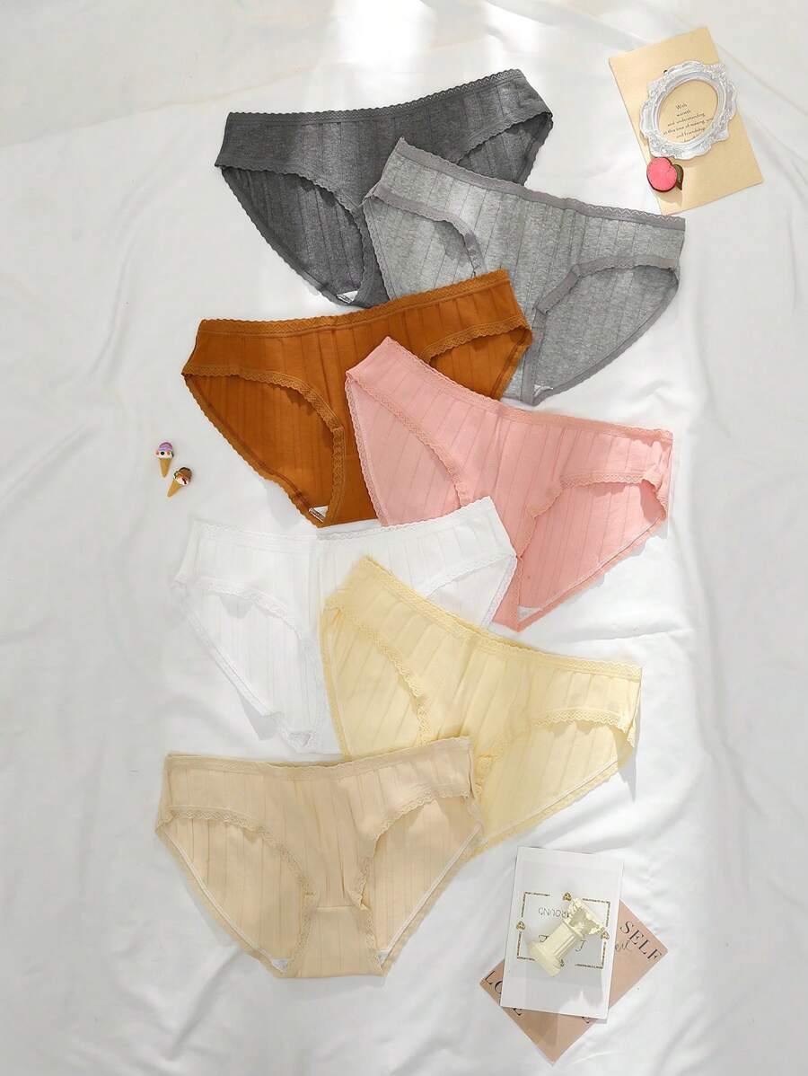 7 pcs/Paket Celana Dalam Remaja Perempuan yang Sederhana & Nyaman - MultiWarna - View 1