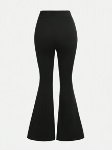 2 stuks/set tienermeisjes schattige Y2K-stijl roze gebreide V-hals ruches cropped top met lange mouwen en elastische uitlopende sterrenprint roze uitlopende broek outfit