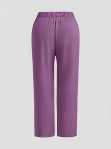 TaskEZ Conjunto de uniforme de ropa de trabajo de talla grande con top de manga corta y pantalones de unicolor