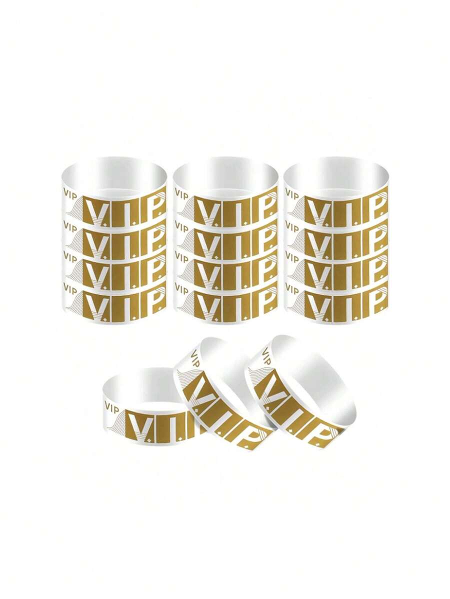Paquete de 100 pulseras de papel reutilizables y impermeables con adhesivo para identificación rápida de invitados VIP en eventos, conciertos, festivales, clubes, fiestas, regalos de Navidad, suministros, de colores múltiples y ligeras - Multicolor - Ver 1