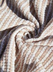 SHEIN LUNE 大码女式方领长袖条纹休闲T恤，秋假新年冬装女式T恤，适合夏季、情人节、休闲T恤