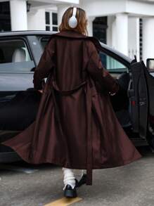 Aveloria Affinna Veste de style français à col rabattu, manches longues, en PU de haute qualité de couleur bordeaux. Mode streetwear, automne