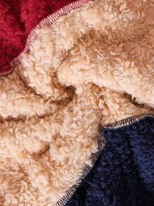 SHEIN Leap Crew 1 chiếc áo khoác Raglan lông cừu màu nâu cỡ lớn thoải mái dễ thương thường ngày cho bé trai, thích hợp cho các buổi đi chơi, đi học, tụ tập, mùa thu và đông - màu nâu - Xem 7