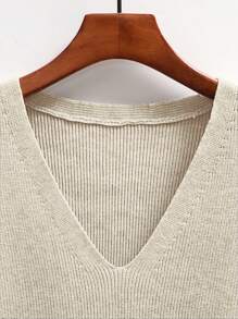 SHEIN Unity Chaleco suelto de cuello en V liso, chaleco de cárdigan con mangas de murciélago
