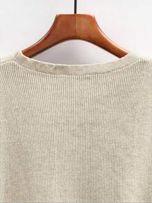 SHEIN Unity Chaleco suelto de cuello en V liso, chaleco de cárdigan con mangas de murciélago