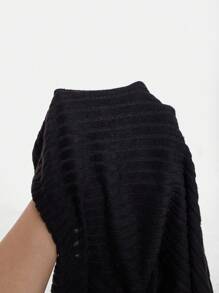 SHEIN Đầm midi trơn cổ cao thời trang thường ngày cho bé gái tuổi teen, phù hợp cho mùa thu đông đi học, ngày lễ hoặc đi chơi - màu đen - Xem 7
