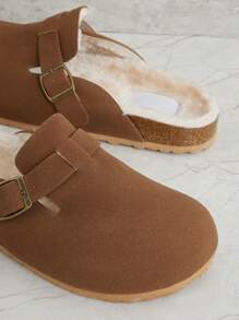SHUZIA Women's Mule Flats Slip-On Furry Slippers Summer Shoes Spring Shoes Spring Break Easter - Camel - View 6