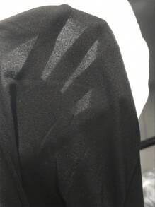 SHEIN Clasi 大碼紐扣細節緊身打底褲 - 黑色 - 查看 6