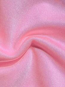 SHEIN Swim 女士纯色时尚性感比基尼套装夏季 - 粉色 - 查看 5