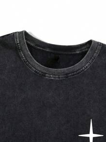 Manfinity EMRG Men's Slogan Print Loose Fit Casual Versatile Tank Top - Black - View 4