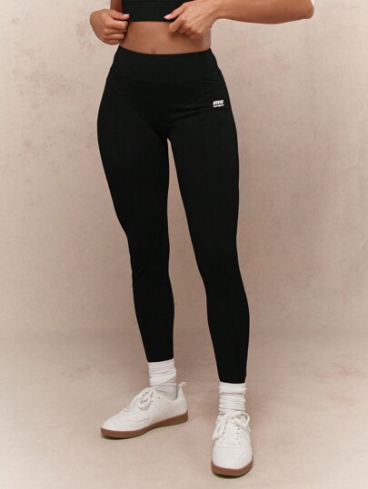 MISSGUIDED سروال رياضي بخصر عالي مع دعم ضاغط ناعم لنمط الحياة النشطة، بطول كامل للتمارين الرياضية لجميع المواسم