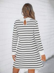 Wildy Women Casual Striped Long Sleeve Dress, Suitable For Autumn Winter Dresses For Women