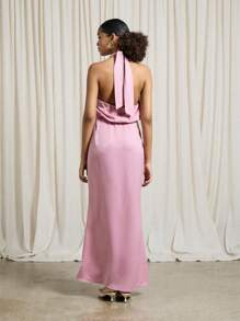 AiiRZ Maxi-jurk met halter en gedraaide voorkant