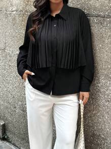 Calvaya Women Plus Size Simple Solid Color Casual Everyday Blouse Women Shirt