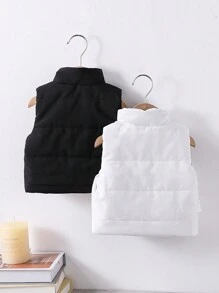 SHEIN Playful Pals 2-In-1 Baby Girl Reversible Vest - White - View 2