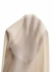 EMERY ROSE Swiss Dot Frill Trim Flare Sleeve Tie Neck Blouse,Ladies Casual Knot,Ruffle Long Sleeve Tie Neck Regular Fit Regular Apricot Flare Sleeve Top Women Blouses,Spring/Fall ,Casual Daily Wear