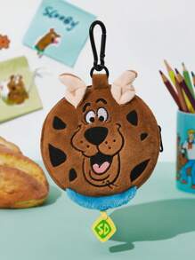 SCOOBY-DOO X SHEIN Embroidery Cartoon Dog Pattern Plush Super Comfy Coin Purse , Bag Accessory - Brown - View 3