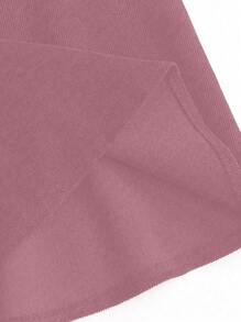 SHEIN Clasi Plus Size Elegant Zipper Closure Loose A-Line Skirt, Autumn - Pink - View 6