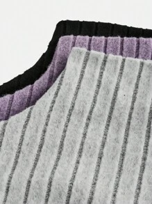 SHEIN adolecent Girl Pull col roulé en tricot doux et polyvalent de couleur unie, achetez-en 1 et obtenez-en 2, Top à manches longues