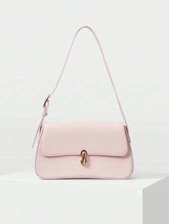 MOTF PREMIUM 1 PIEZA BOLSO DE HOMBRO CON SOLAPA DE unicolor ELEGANTE Y SIMPLE PARA MUJER, DÍA DE SAN VALENTÍN, BOLSO ELEGANTE PARA MUJER, DE LUJO