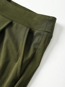 INAWLY Conjunto de 2 piezas para mujeres: Blusa de botones de manga larga con hombros caídos y pantalones de un solo color, conjunto informal de otoño