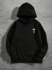 Manfinity EMRG Men's Casual Hooded Sweatshirt, Simple And Fashionable For Daily Wear, Religious Hoodies, For Fall Winter