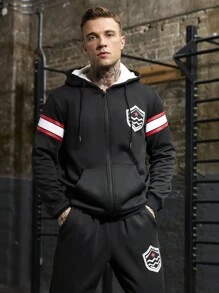 Gym Rark Conjunto deportivo de sudadera con capucha y pantalones a rayas estilo novio con forro térmico para gimnasio - Multicolor - Ver 4