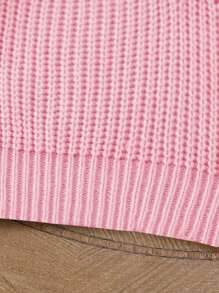 Young Girl' Apricot Embroidered Pullover Sweater, Showcasing Children's Lovely And Cute Personalized, Warm And Fashionable, Loose Silhouette, Can Be Worn Inside Or Outside, Suitable For Various Occasions Such As School Activities, Family Gatherings, Or Outdoor Play, Easy To Match Fashionable Outfits. The Pink Design Is Fashionable And Unique, Full Of Gentle Feel - Pink - View 4